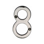 Heritage Brass Numeral 8 -  Face Fix 76mm – Traditional font